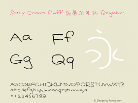 SentyCreamPuff Version 1.00 October 26, 2014, initial release Font Sample