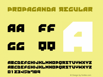 Propaganda Regular Version 1.00 Font Sample