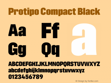 Protipo Compact Black Version 1.001;PS 1.1;hotconv 16.6.51;makeotf.lib2.5.65220图片样张