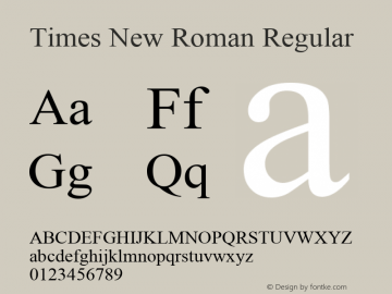 Times New Roman Version 5.01.3x图片样张
