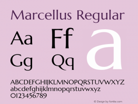Marcellus Regular Version 1.000 Font Sample