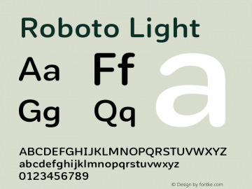 Roboto-Light Version 2.00 December 14, 2016 Font Sample
