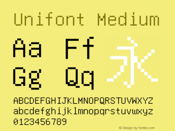 Unifont Version 10.0.07 Font Sample