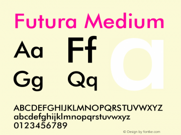 FuturaBT-Medium 2.0-1.0 Font Sample