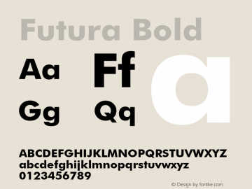 Futura Bold 2.0-1.0 Font Sample