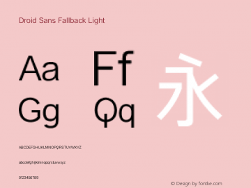 DroidSansFallback-Light Version 1.0 Font Sample