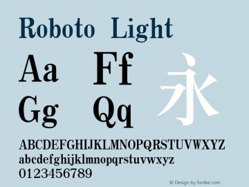 DroidSansFallback-Light Version 1.200310; 2013 Font Sample