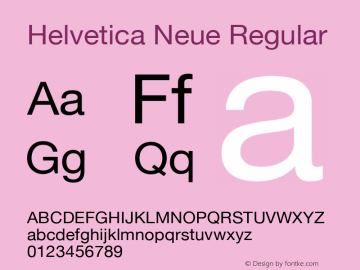 Helvetica Neue 7.0d27e1 Font Sample