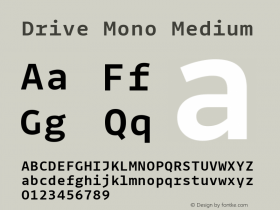 Drive Mono Medium Version 1.300 Font Sample