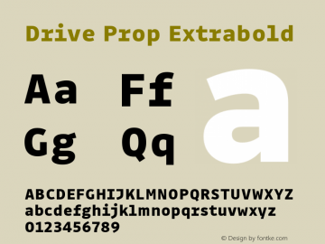 Drive Prop Extrabold Version 1.300 Font Sample