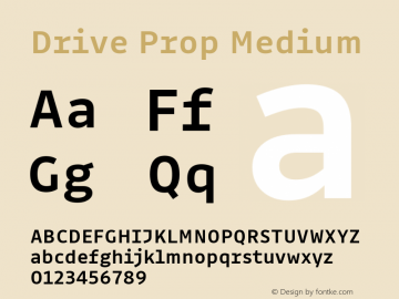 Drive Prop Medium Version 1.300 Font Sample