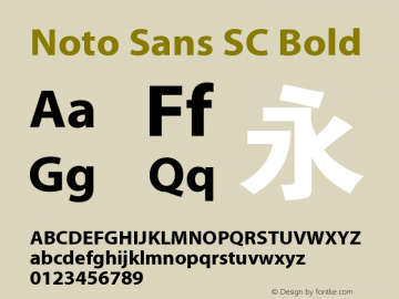 Noto Sans SC Bold Bold Version 2.001;October 15, 2017;FontCreator 11.0.0.2388 64-bit Font Sample