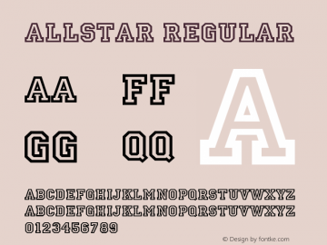 Allstar Regular Altsys Fontographer 3.5  4/10/93图片样张