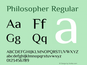 Philosopher Regular Version 2.000 Font Sample