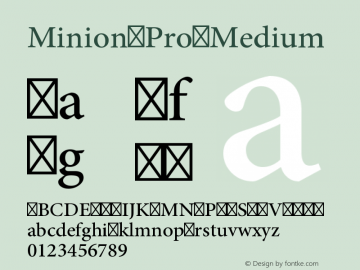 MinionPro-Medium Version 2.112;PS 2.000;hotconv 1.0.70;makeotf.lib2.5.5900 Font Sample