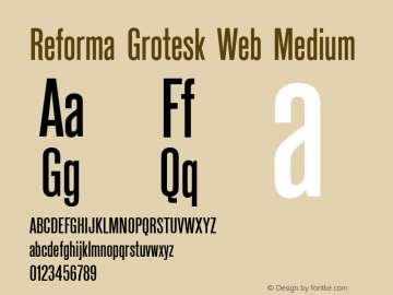Reforma Grotesk Web Medium Version 1.002W Font Sample