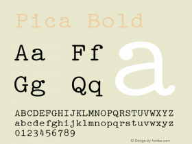 Pica Bold Rev. 003.000 Font Sample