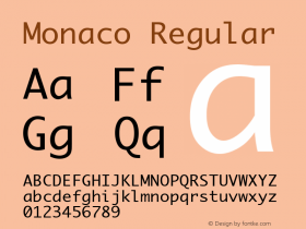 Monaco 2.0 Font Sample