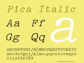 Pica Italic Rev. 003.000图片样张