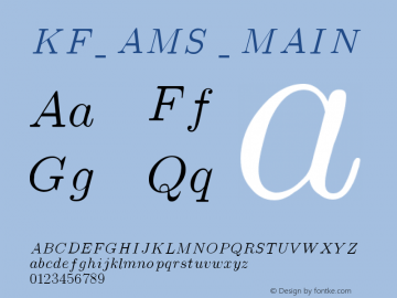 KF_AMS _MAIN Version 1.00 September 20, 2017, initial release Font Sample