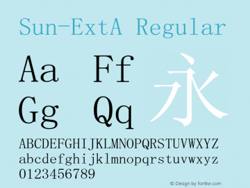 Sun-ExtA Version 5.4 Font Sample