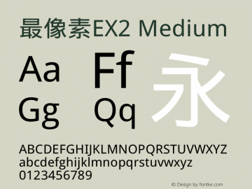 最像素EX2 Version 2.0 Font Sample