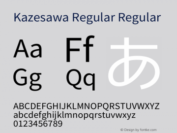 KazesawaRegular Version 1.0图片样张