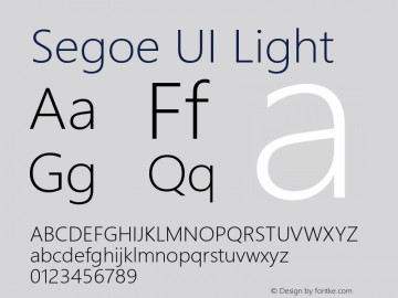 Segoe UI Light Version 5.32图片样张