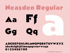 Neasden Regular Version 1.0 20-10-2002 Font Sample