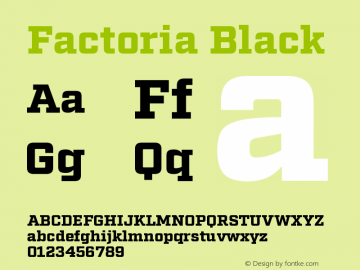 Factoria Black Regular Version 1.000;PS 001.000;hotconv 1.0.70;makeotf.lib2.5.58329图片样张