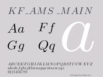 KF_AMS_MAIN Version 001.000 Font Sample