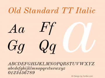 Old Standard TT Italic Version 2.0.2图片样张