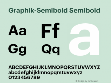 Graphik-Semibold Version 1.001;PS 001.001;hotconv 1.0.57;makeotf.lib2.0.21895 Font Sample