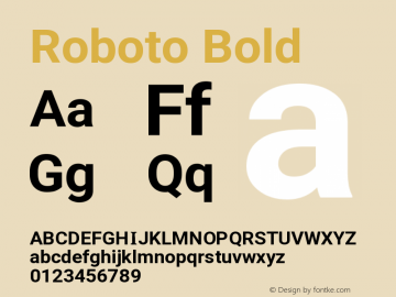 Roboto-Bold Version 2.00 June 3, 2016 Font Sample