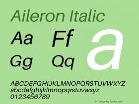 Aileron Italic Version 1.102;PS 001.102;hotconv 1.0.70;makeotf.lib2.5.58329图片样张