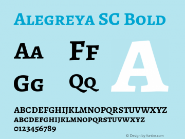 Alegreya SC Bold Version 1.003 Font Sample