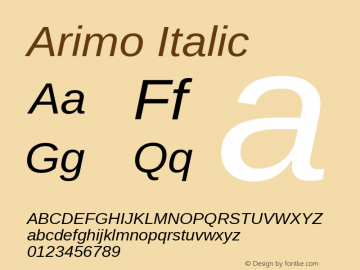 Arimo Italic Version 1.23图片样张