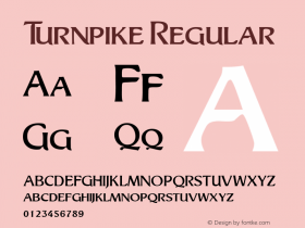 Turnpike Regular 1.0 Sat Nov 11 09:07:50 1995 Font Sample