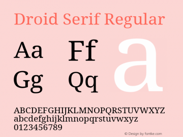 Droid Serif Regular Version 1.00 build 113图片样张