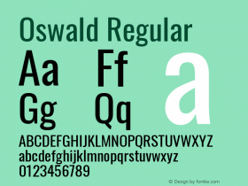 Oswald Regular Version 4.100图片样张