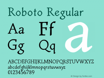 Roboto Version 1.00 March 23, 2018, initial release Font Sample