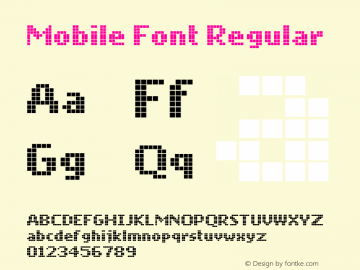 Mobile Font Regular 001.000图片样张