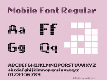 Mobile Font Regular 001.000图片样张