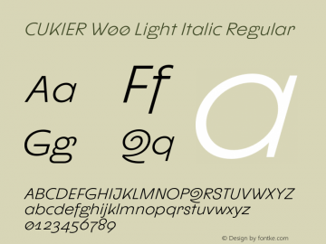 CUKIER W00 Light Italic Version 1.00图片样张