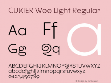 CUKIER W00 Light Version 1.00 Font Sample