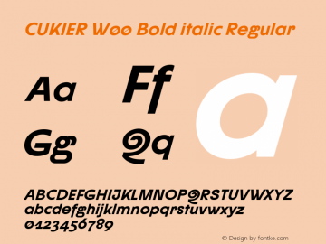 CUKIER W00 Bold italic Version 1.00图片样张