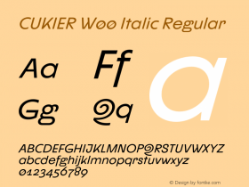 CUKIER W00 Italic Version 1.00 Font Sample