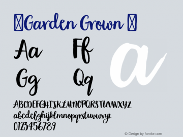 ☞Garden Grown Version 1.000;com.myfonts.cultivated-mind.garden-grown.regular.wfkit2.iF1U图片样张