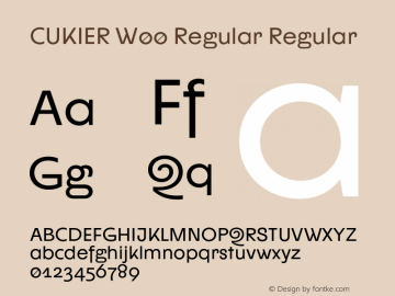 CUKIER W00 Regular Version 1.00 Font Sample