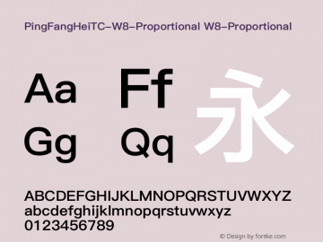 PingFangHeiTC-W8-Proportional Version 1.0 Font Sample